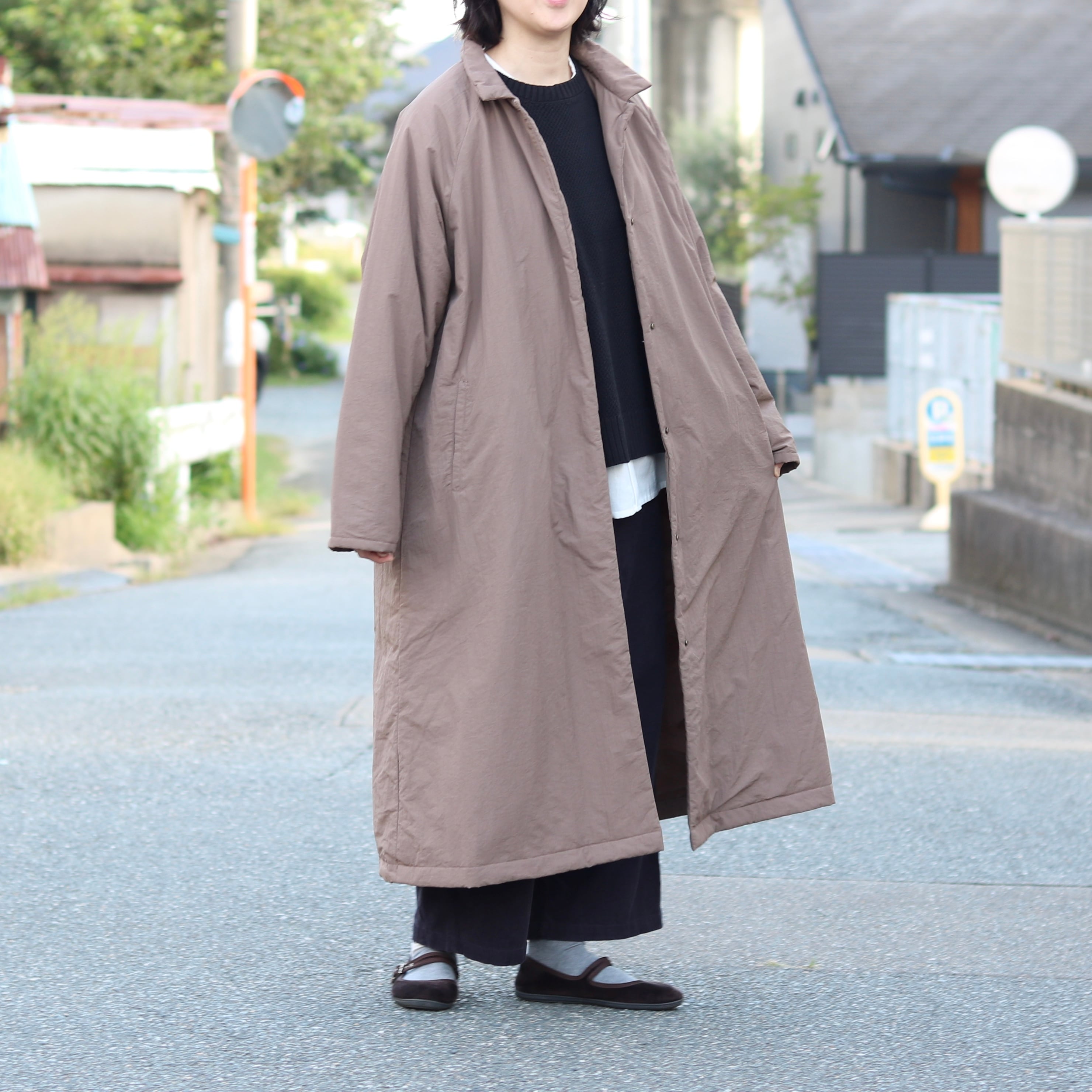 スモールカラー パデット ロングコート