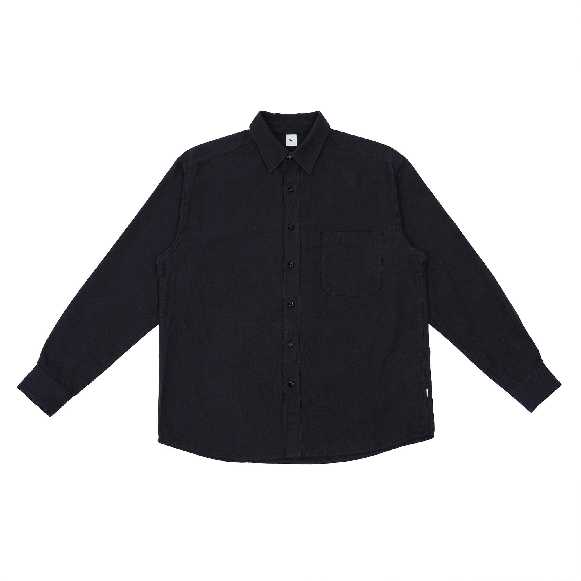OVY    Soft Flannel Wide Shirts  black肩巾56cm