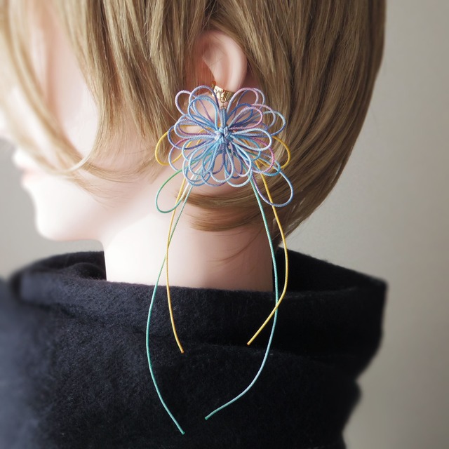 かたっぽイヤーカフ「ハナメグル・露」