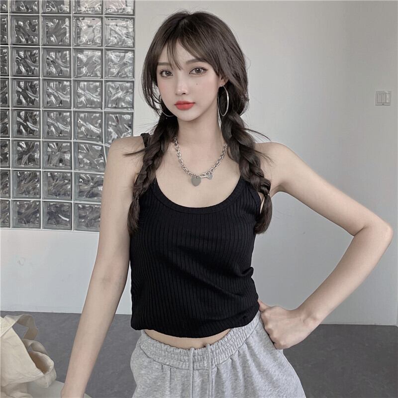 サマースタンダードショートクロップドブラックニットトップス レトロ 夏物 ヨーロピアン ブラックストロベリース55005662165