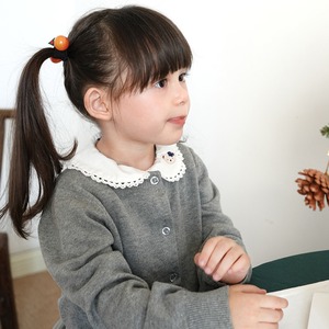 春透明ボタンクルーネックカーディガン