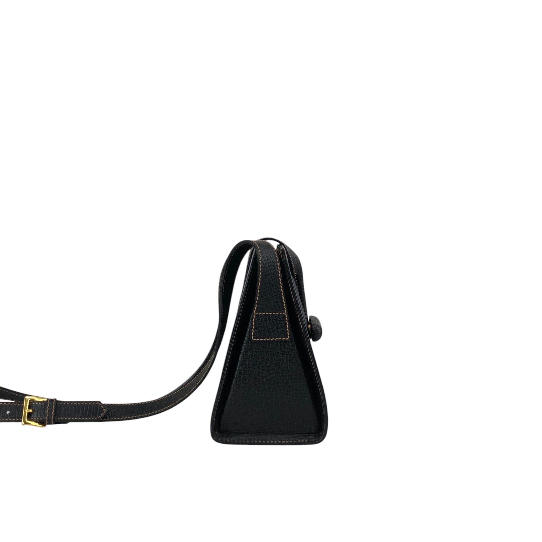 LOEWE ロエベ ショルダーバッグ ブラック ロゴ レザー ターンロック