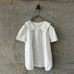 white ruffle short sleeve shirt