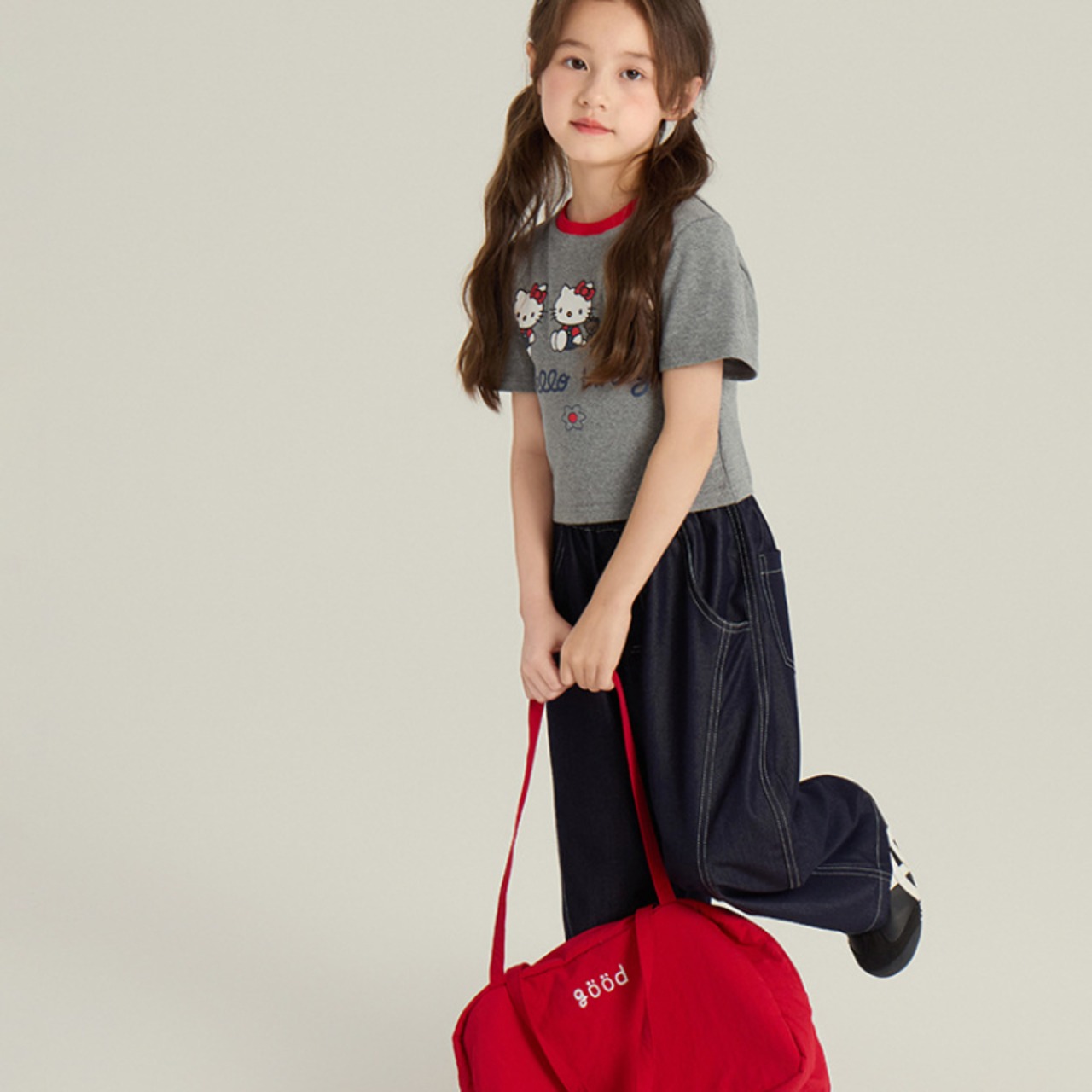 秋薄手ステッチジンズジンズ