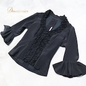 フラメンコ 衣装 エルモサイベリア HERMOSA IBERIA トップス ブラウス 黒 無地 フリル ボランテ ダンス パーティ 発表会 練習 レッスン ブラック系 フリルブラウス おしゃれ 衣装発表 黒トップス ステージ衣装 フラメンコダンス エレガント フェミニン