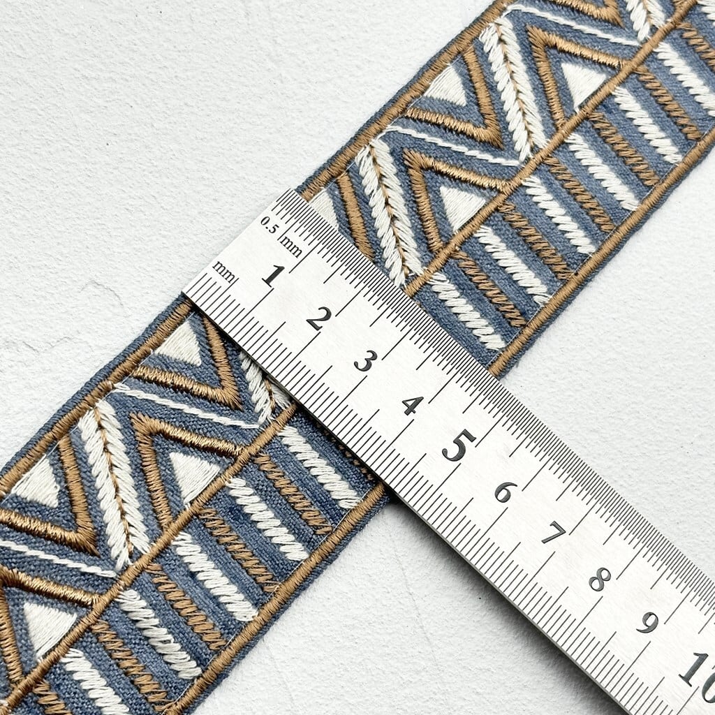 シャープアングル [ネイビー］インド刺繍リボン 1516 | Pay ID