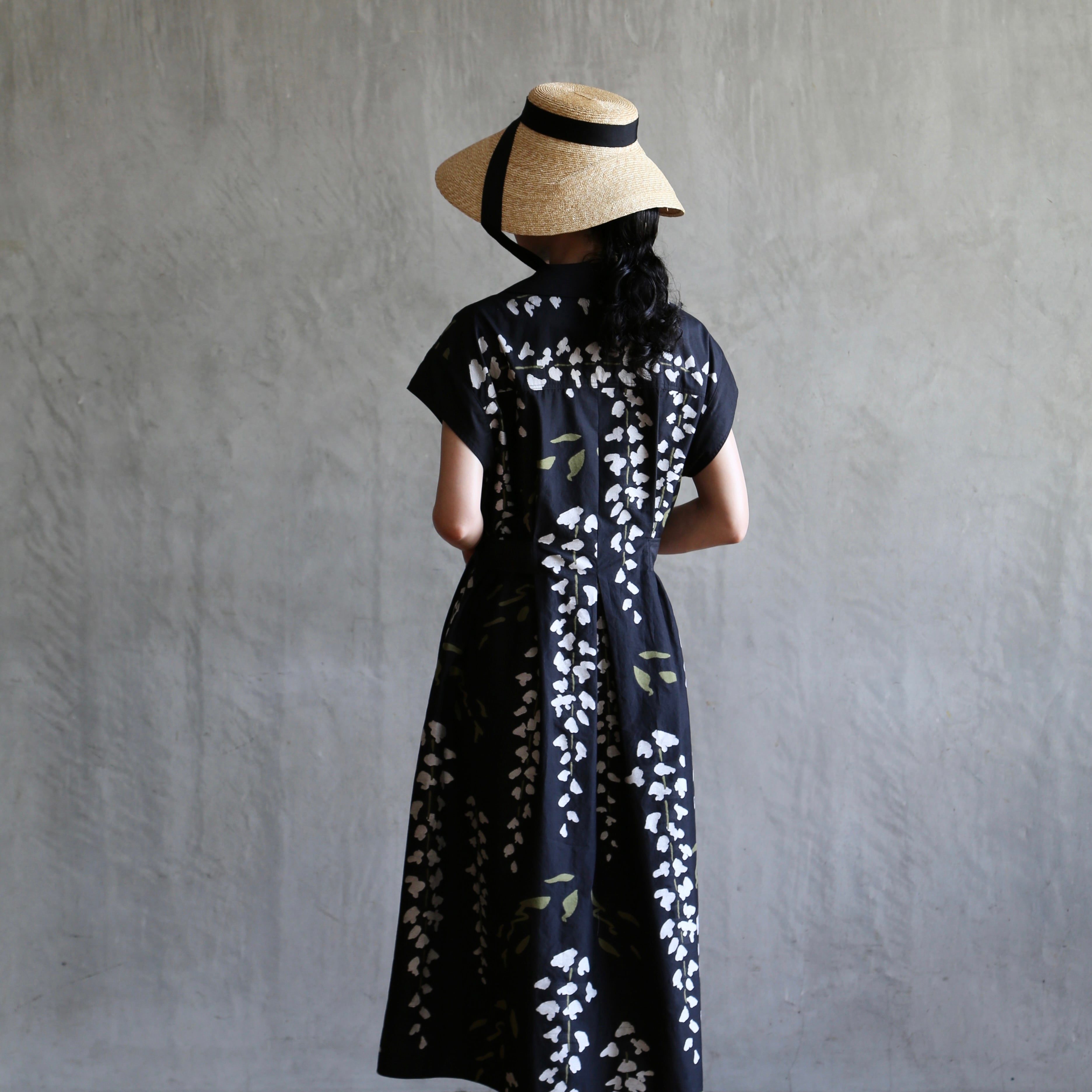 Original Textile 'Wisteria' Black & White | IBAMOTO HONTEN