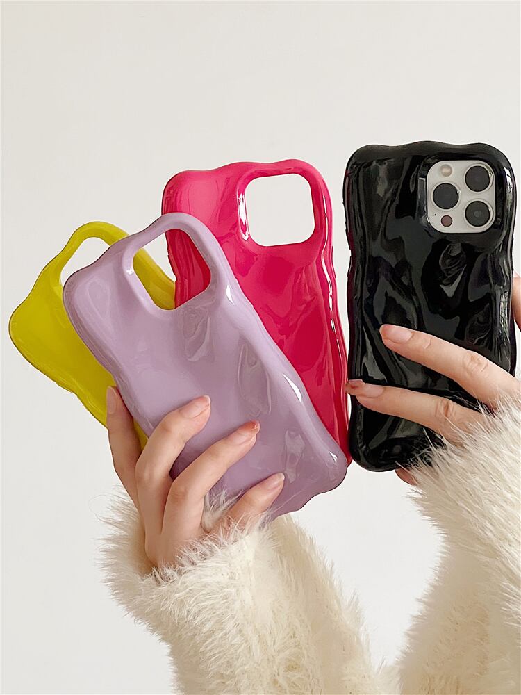 iPhone14 ProMax/13/12ケース もちもち 立体的 無地 可愛い 八色