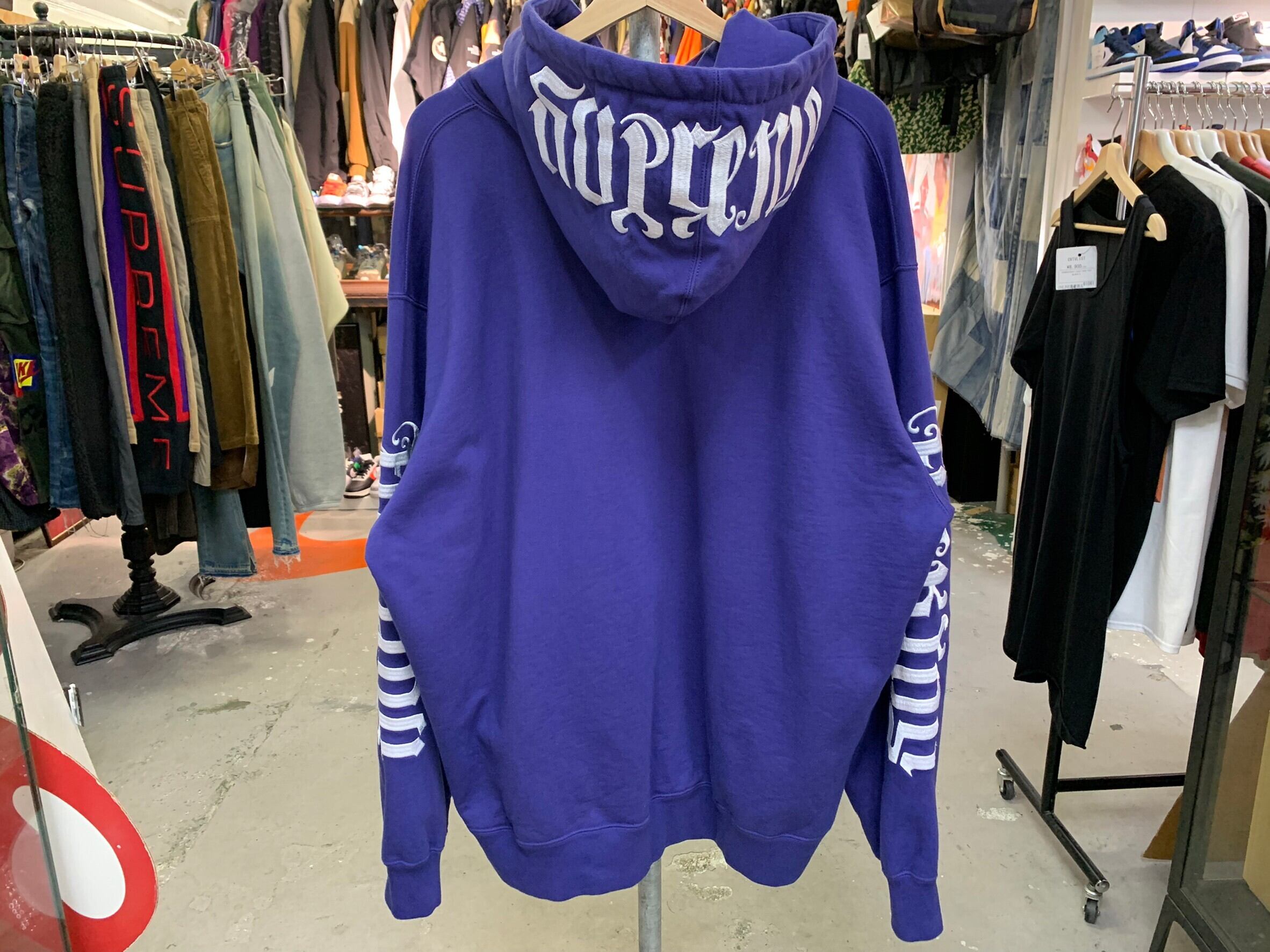 Supreme 22SS AMBIGRAM HOODED SWEATSHIRT WASHED NAVY XL 135529  