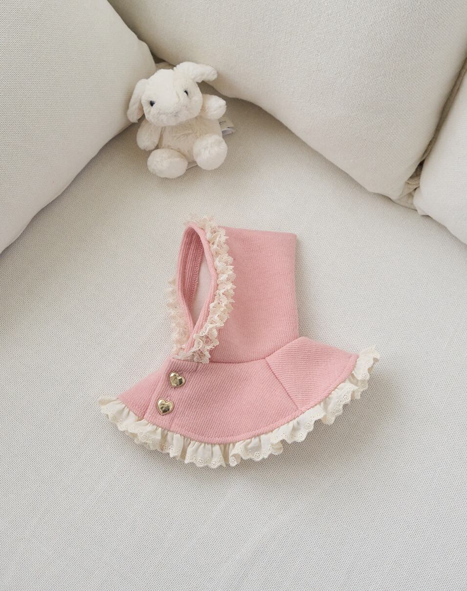 予約【bowbow】Heart Balaclava (rose pink)