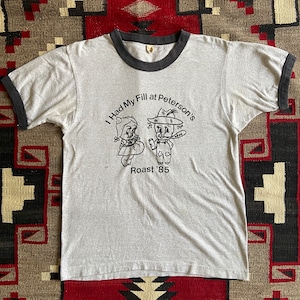 1980s Screen Stars Ringer Tee L Made in USA G710