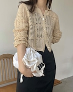 DU240523 mesh knit cardigan shirt【残り僅か】