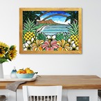 【原画】Wood Panel B2 Size（Waikiki Double Rainbow 2025）with Frame