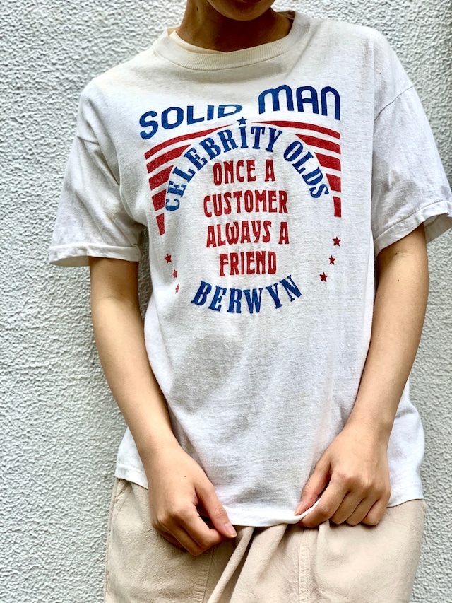 70’s−vintage“s/s white t-shirts” “SOLID MAN”