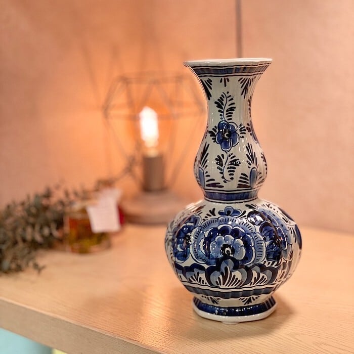 deift 80252241 オランダ製 花器 瓶 陶器 ブルーアンドホワイト 花柄