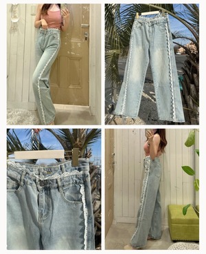 人気【LIFE is】レースデニム ¥8,800+tax
