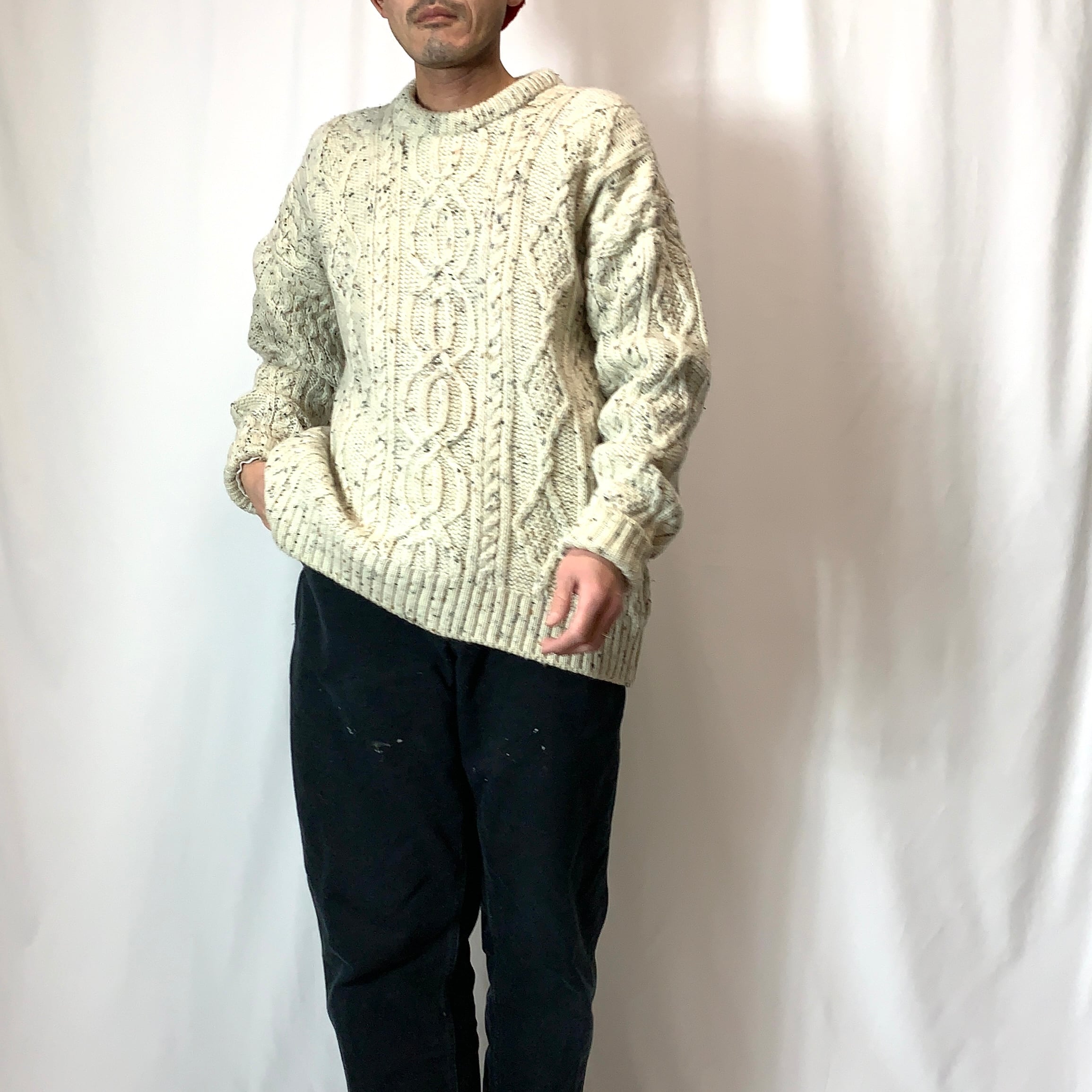 vintage old 90s cable wool knit sweater THE WHITBREAD COLLECTION