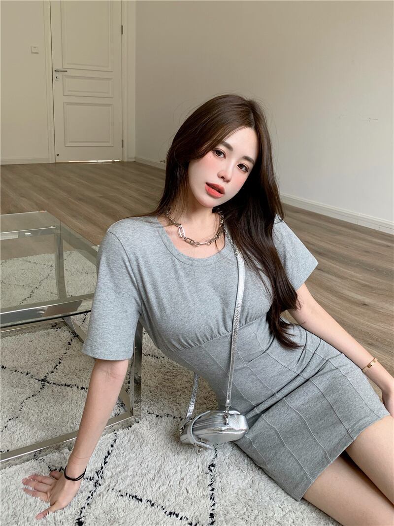 ドレス サマーショートスカート ウェストスリムカジュアル 夏物 ブラックストロベリース72899504935