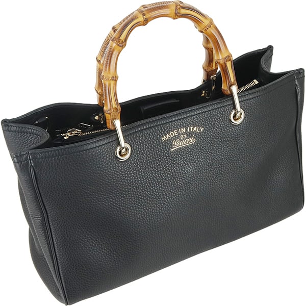 GUCCI 2wayバッグ　バンブーショッパー ブラック Unused GUCCI グッチ バンブーショッパー ミディアム レザー ブラック