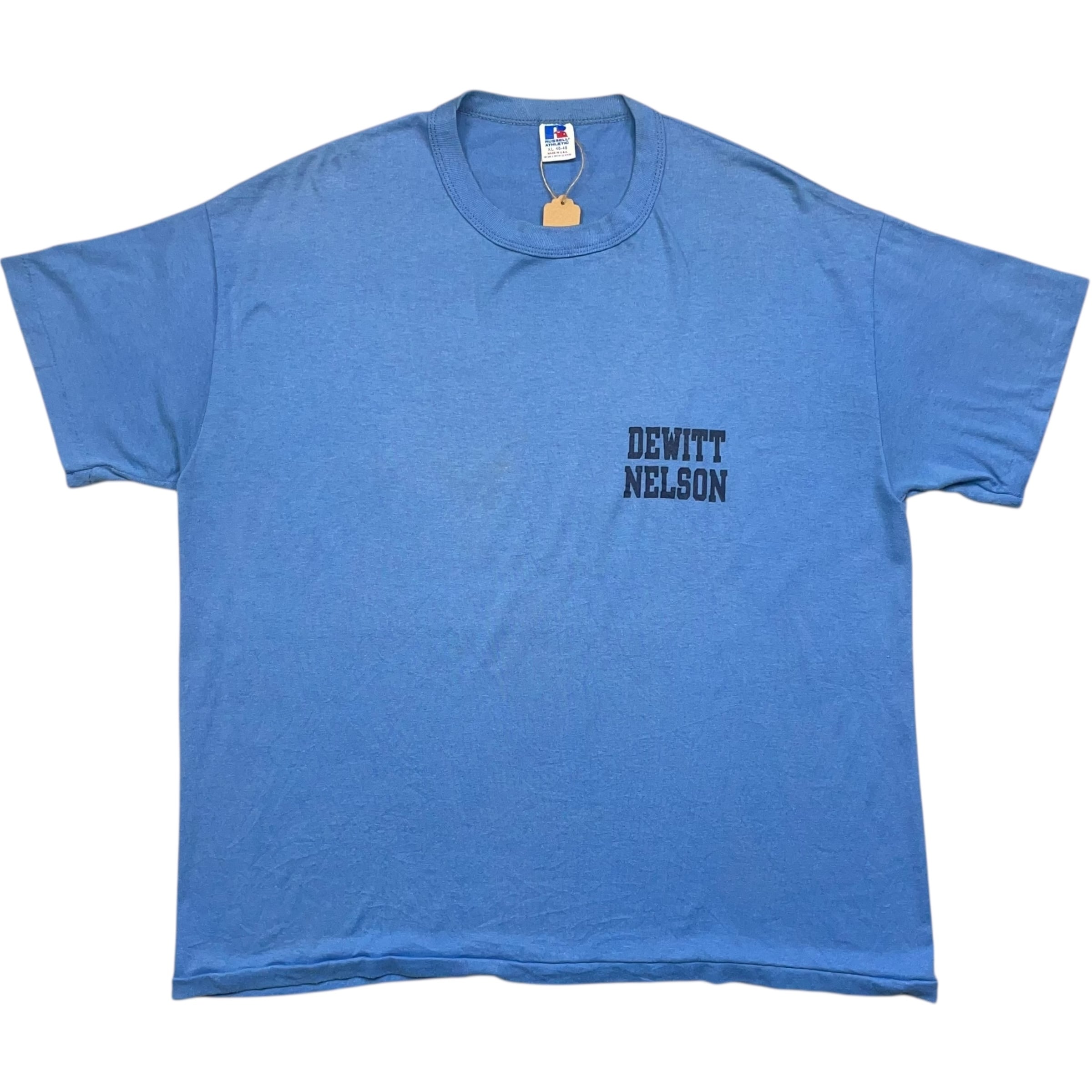《XL》 russell athletic ラッセルアスレチック Tシャツ プリント ライトブルー USA製 90年代 vintage no.8039