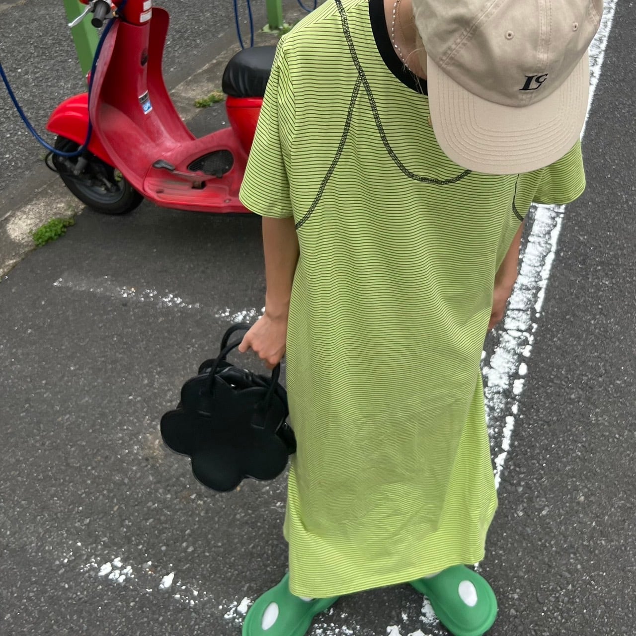 レイヤード風ボーダーワンピース_LN02275