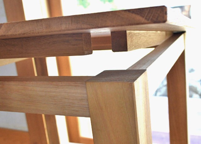 受注製作】無垢材テーブル(2人用) square×ribbon 【送料無料・配送先  