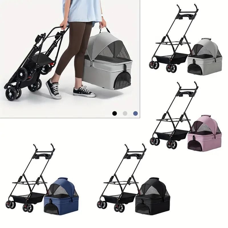 ペットカート 折りたたみ式 取り外し可能 4輪 おしゃれ かわいい 通気 ペットカート 折りたたみ式 取り外し可能 4輪 おしゃれ かわいい 通気
