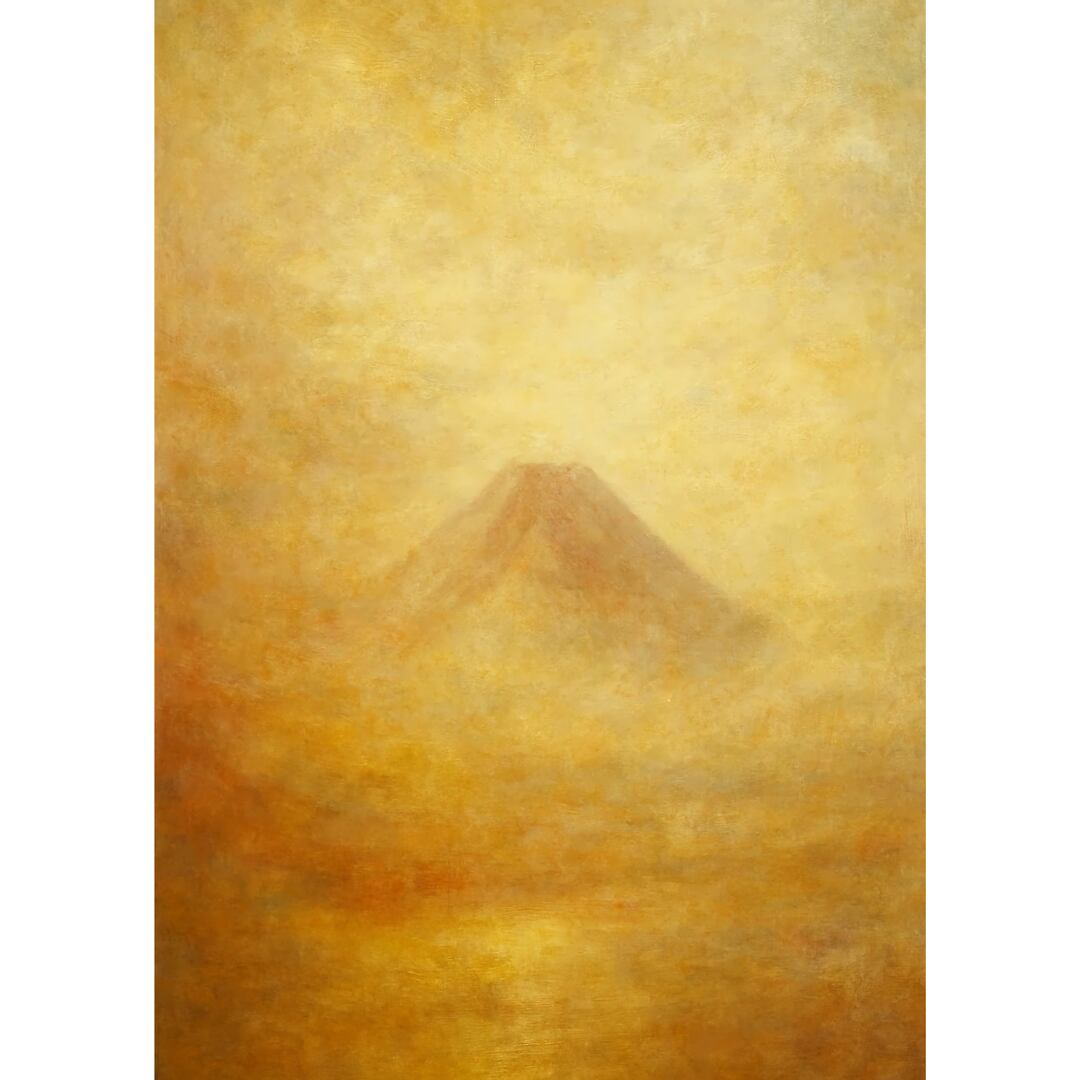 石川県金沢産24K純金箔使用○『太陽』○がんどうあつし絵画膠油絵