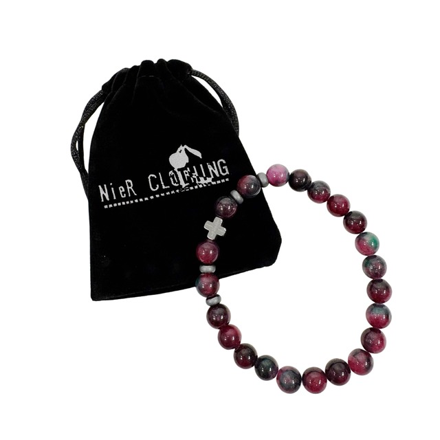 CROSS ACCENT STONE BRACELET【ジュエリーポーチ付き】