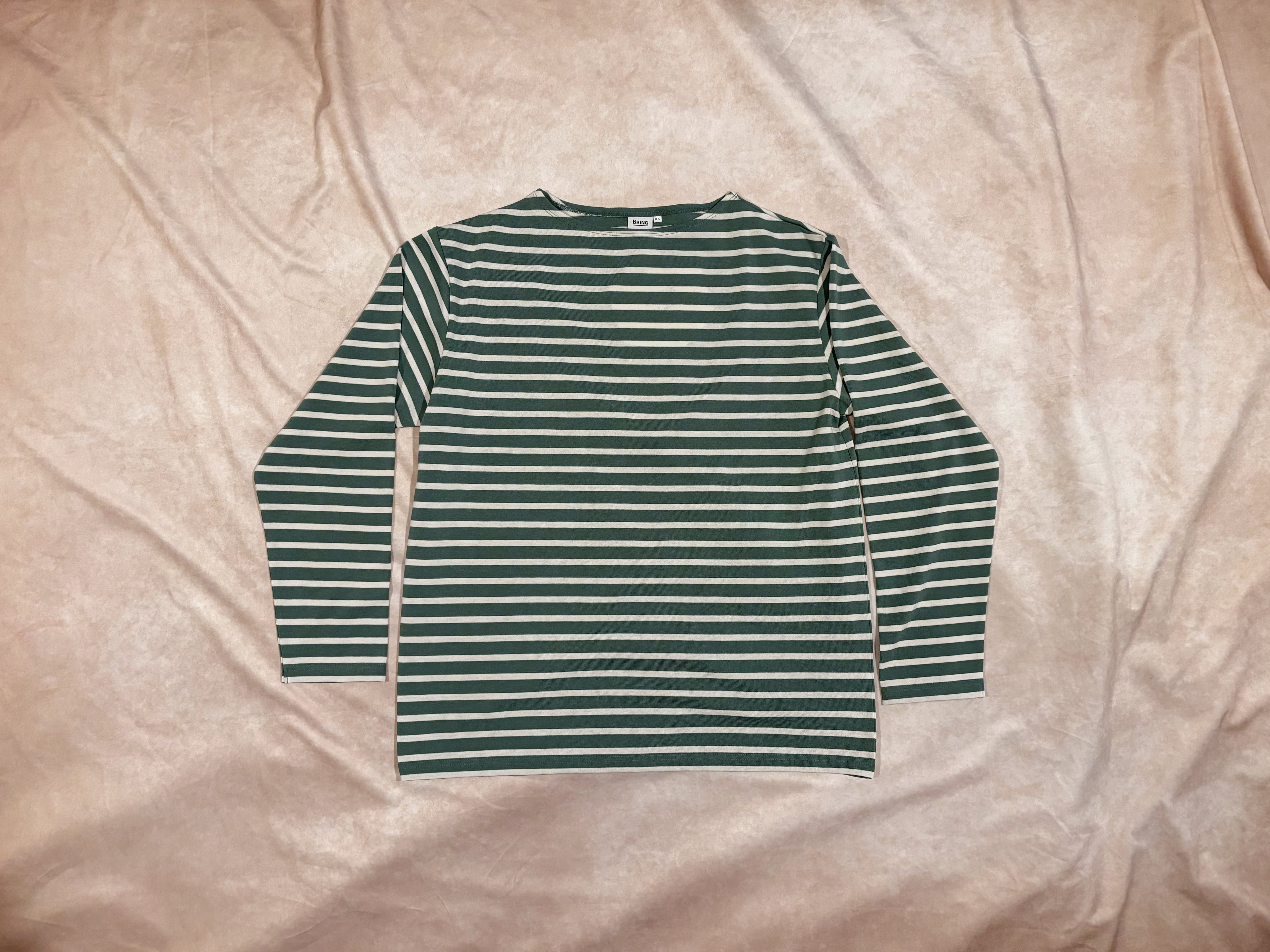 BRING（ブリング） DRYCOTTONY バスクシャツ Green/Ecru