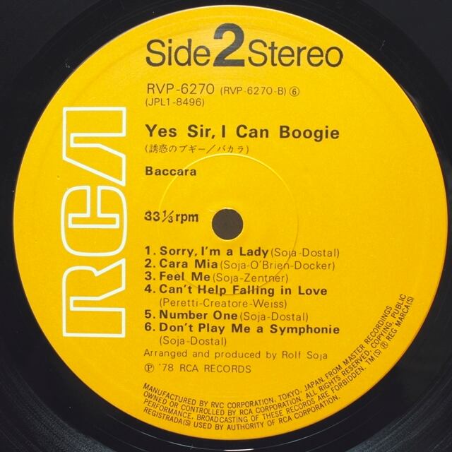 Baccara / Yes Sir, I Can Boogie [RVP-6270] - 画像4