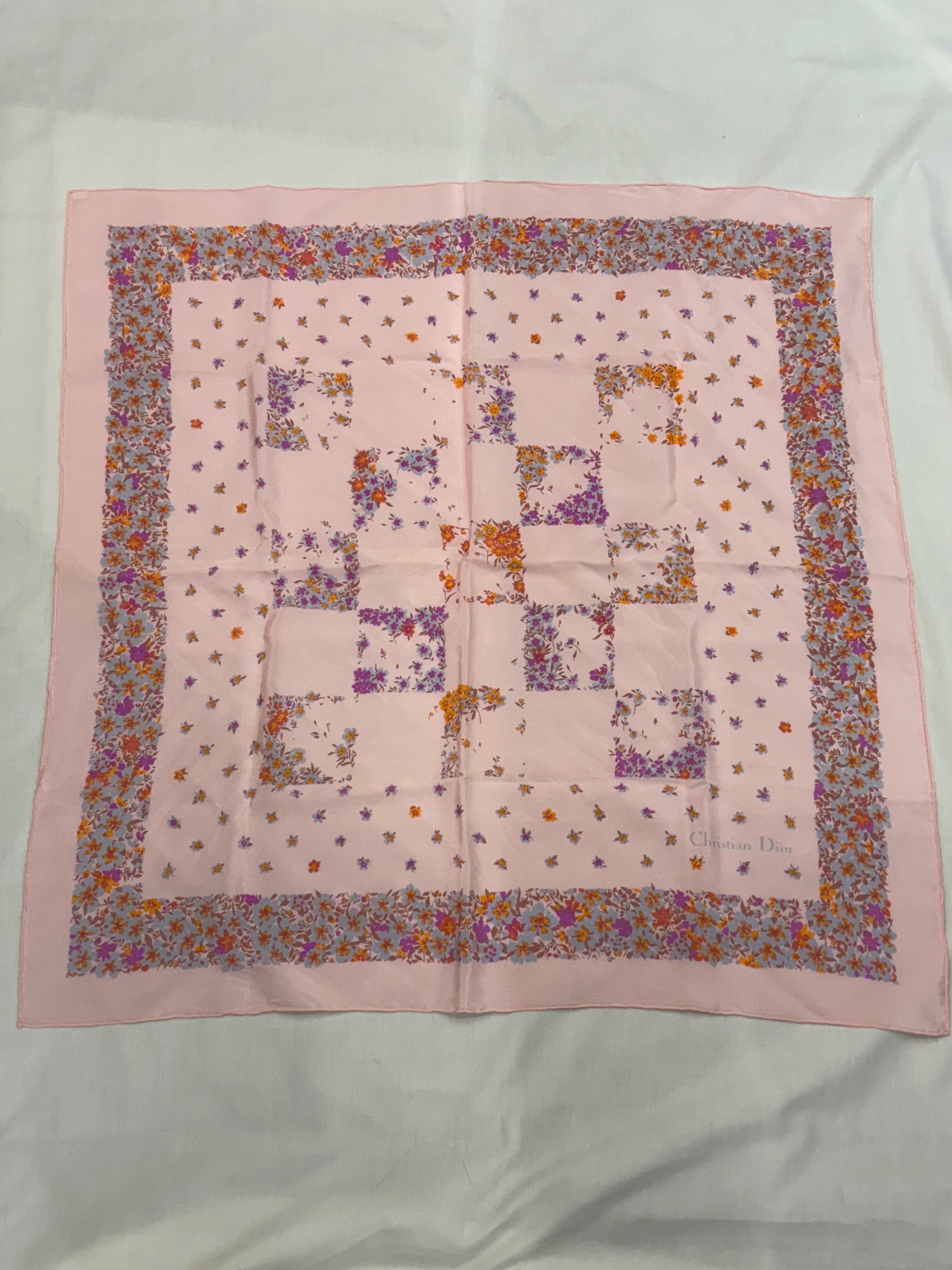 Christian Dior / vintage pink scarf. | AURA JAPON