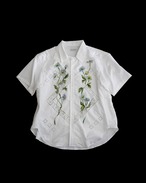 lace open collar shirt blue chamomile