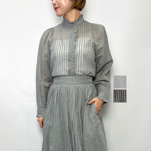 MARILYN MOON マリリンムーン sheer velour volume sleeve blouse 4263-101 2026秋冬新作 [送料無料]