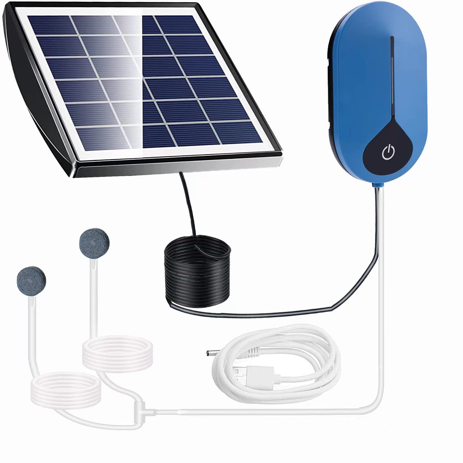 エアーポンプ ソーラー USB充電/太陽光充電両用 酸素ポンプ 空気ポンプ ソーラー充電式エアポンプ で電源不要 静音設計 軽量 コンパク 釣り/池/水族館/庭池【パターン3種類】