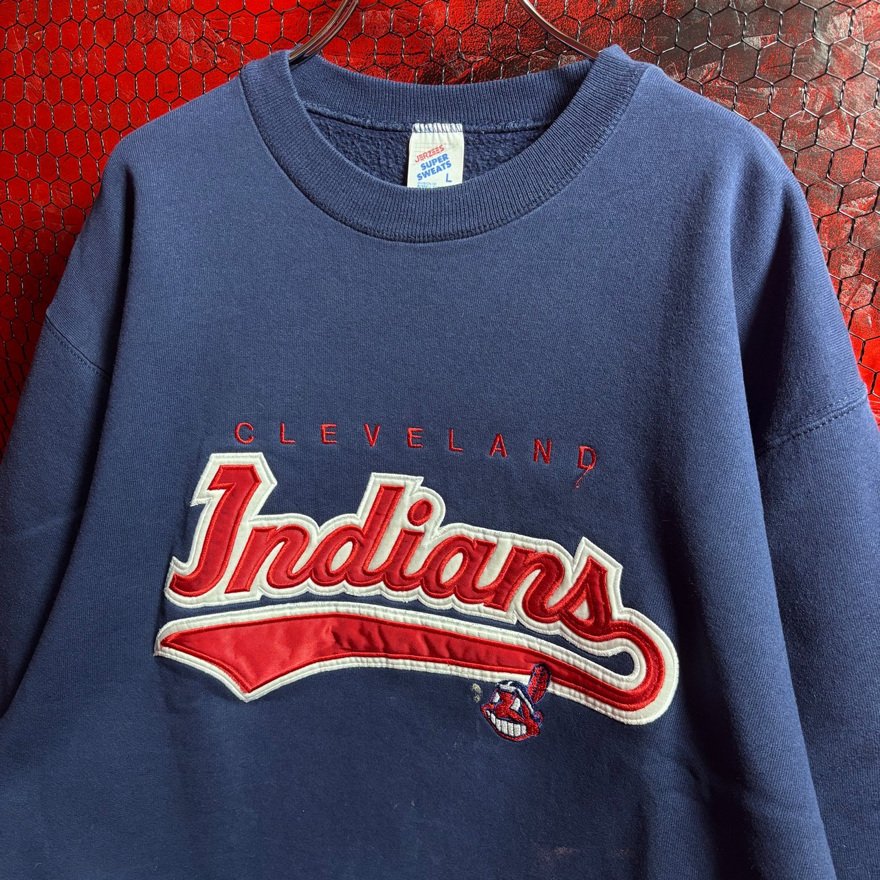 1990s USA インディアンズ　スウェット　INDIANS MLB ネイビー　ジャージーズ