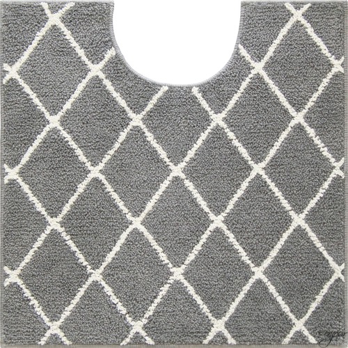 エンヴェールヘルック(R) トイレマット 60×60cm 一般サイズ ファブリック ベニワレン グレー 塩系インテリア Saltoru? モノトーン 洗濯OK 滑り止め加工