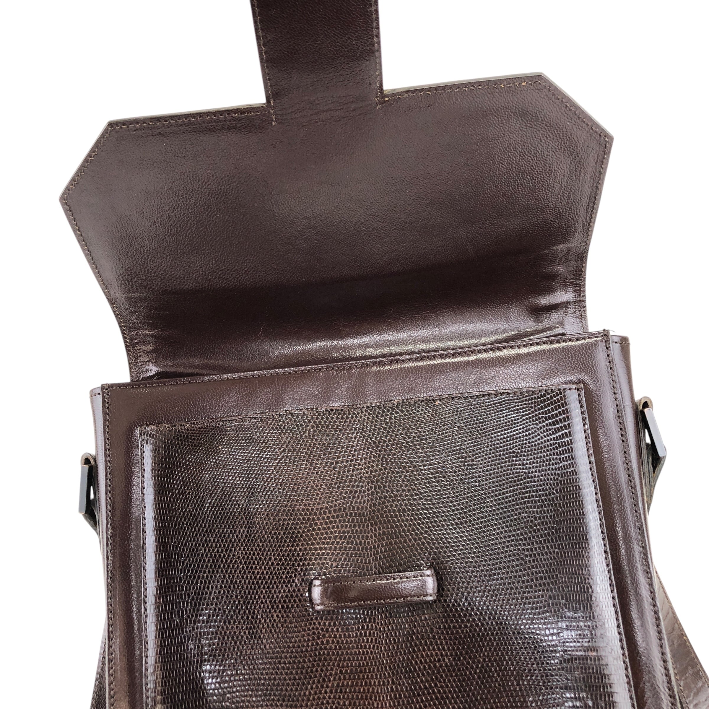 【美品】イヴサンローラン　ショルダーバッグ　2way　YSL　リザード　レザー Yves Saint Laurent イヴ・サンローラン YSL リザード レザー