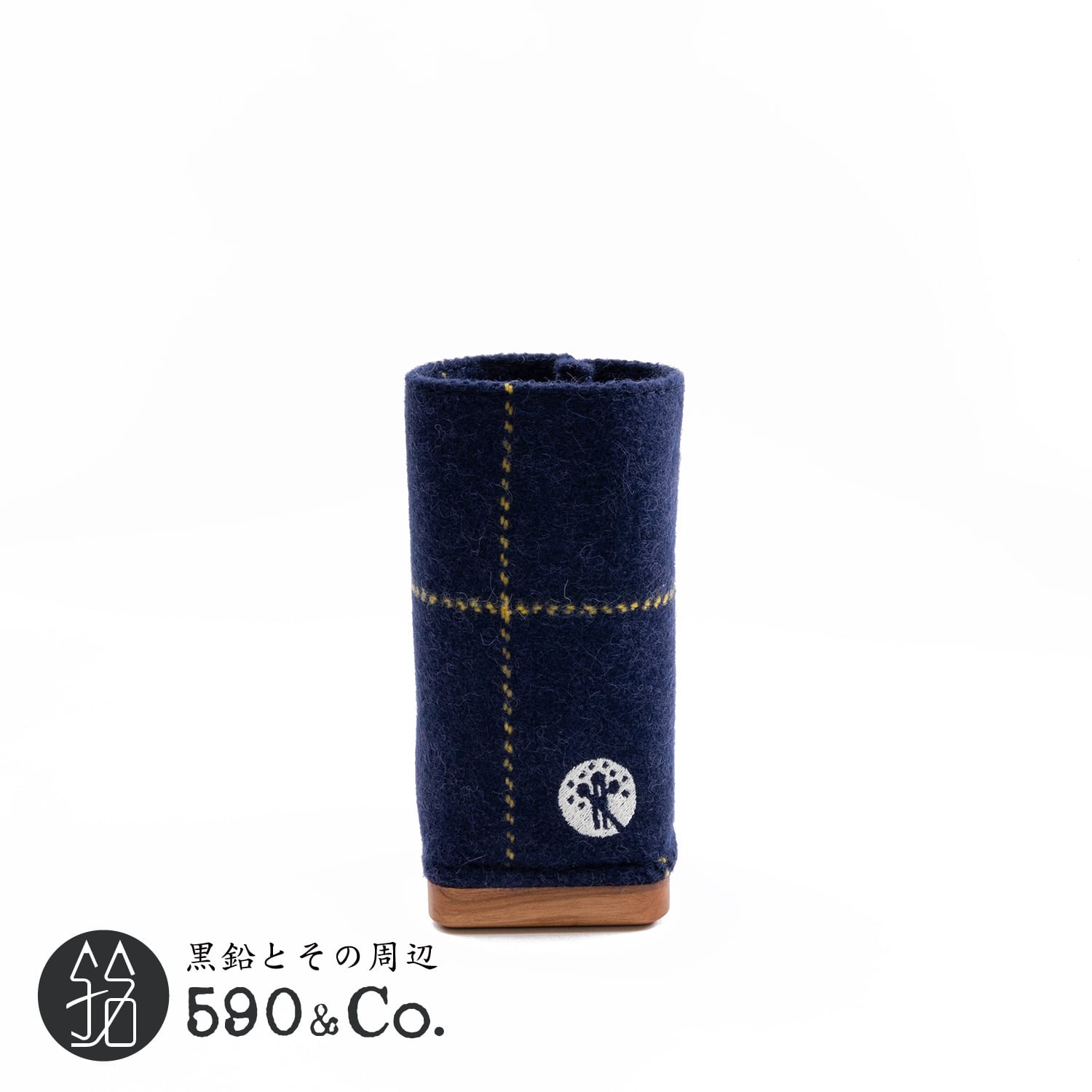 キナリ木工所】別注 PENSTAND Upholstery fabrics×wood (Ribaco RB337ネイビー/イエロー)  590Co.