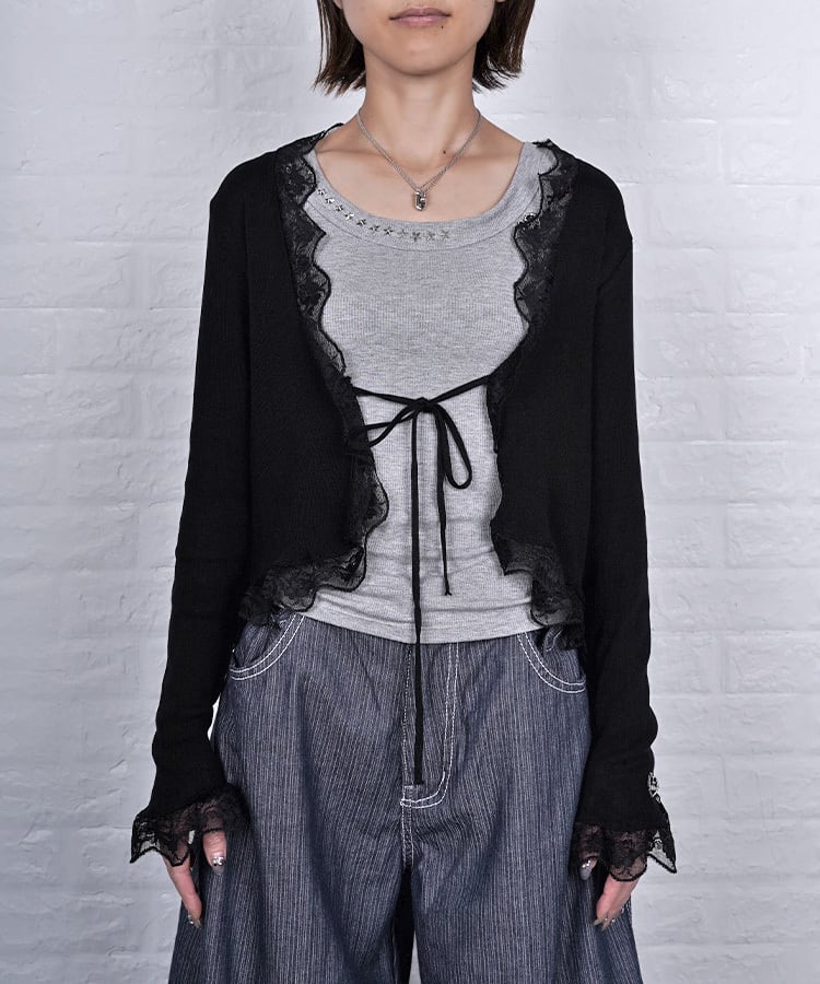 コントラストステッチワイドカーブパンツ (BLACK) CQ-48127 | COOLA