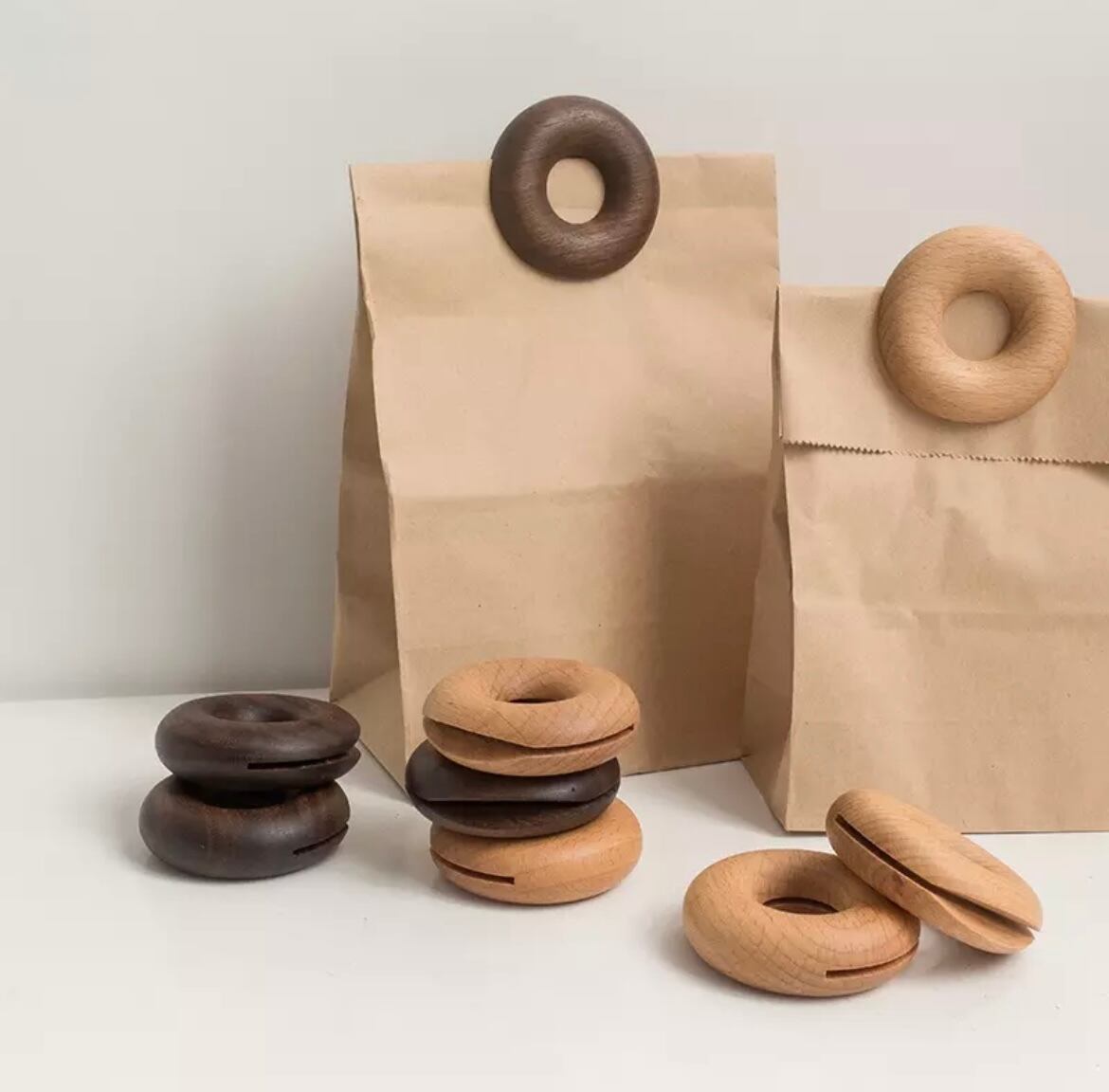 【即納】木製ドーナツ形シーリングクリップ