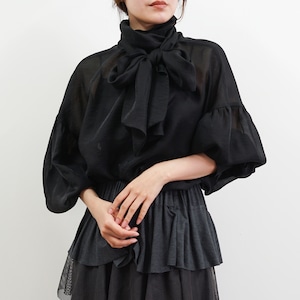 【ご予約商品】2wayタイボリュームシアーブラウス