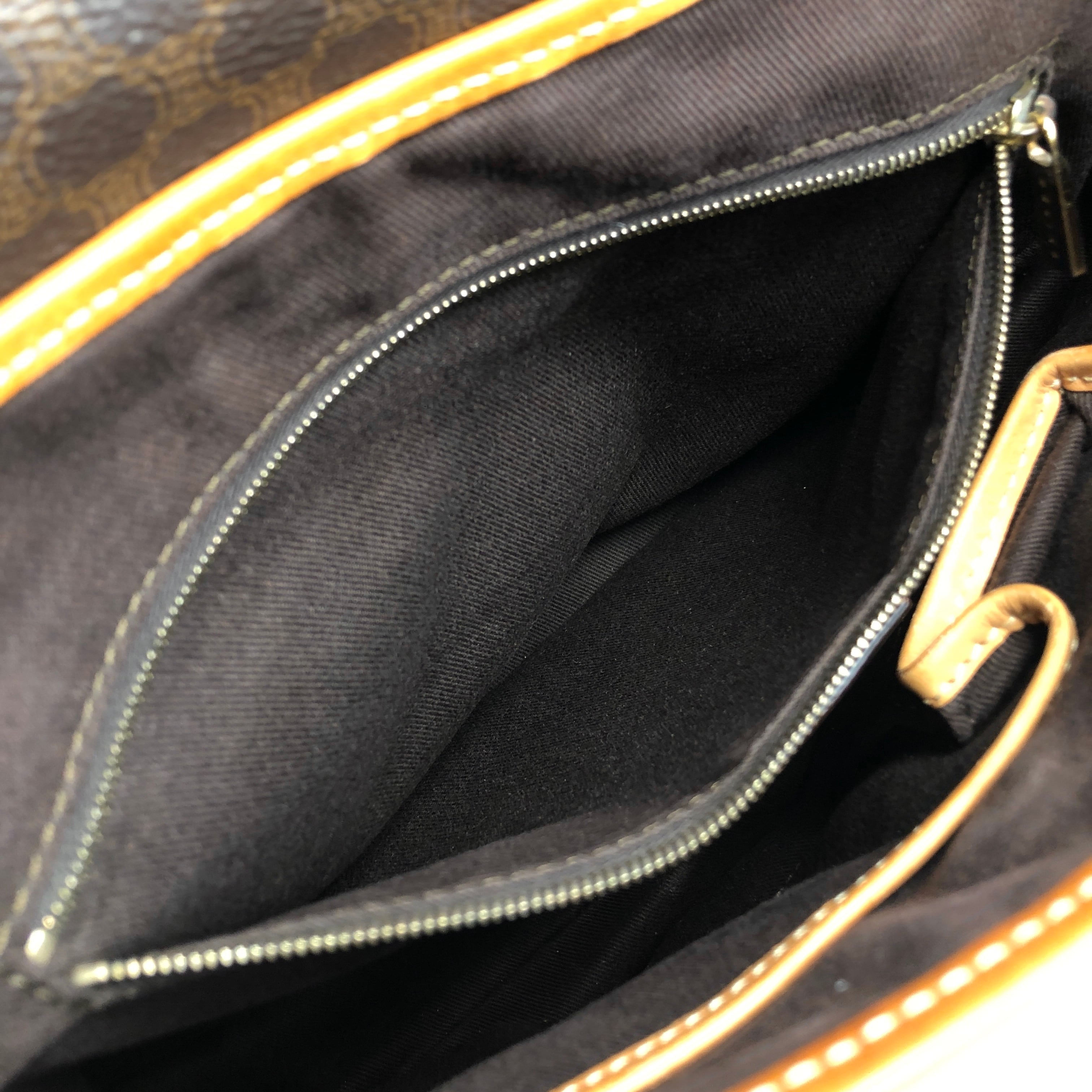★CELINE セリーヌ マカダム  ショルダーバッグ ブラウン  PVC ダブルポケット a3bmb4 CELINE セリーヌ マカダム ショルダーバッグ ブラウン PVC ダブル