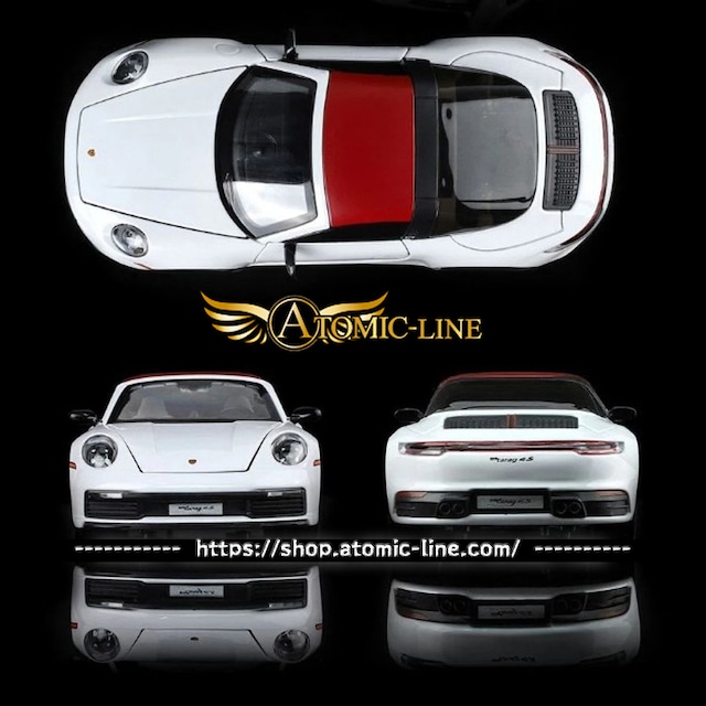 ポルシェ 911 Targa 4S ミニカー 1/32 ライト点灯 オープンギミック 合金モデル 模型 ジオラマ