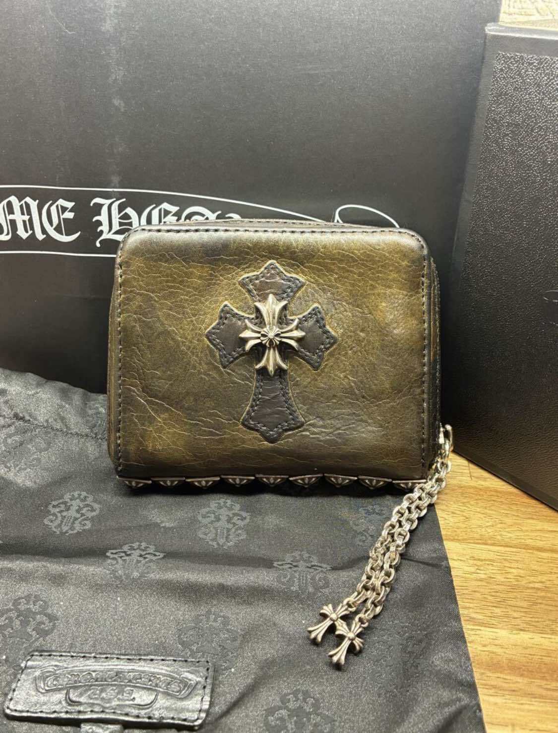 CHROME HEARTS クロムハーツ ウォレット 財布 3サイドジップ セメタリーCHプラス カスタム 迷彩柄 カモ