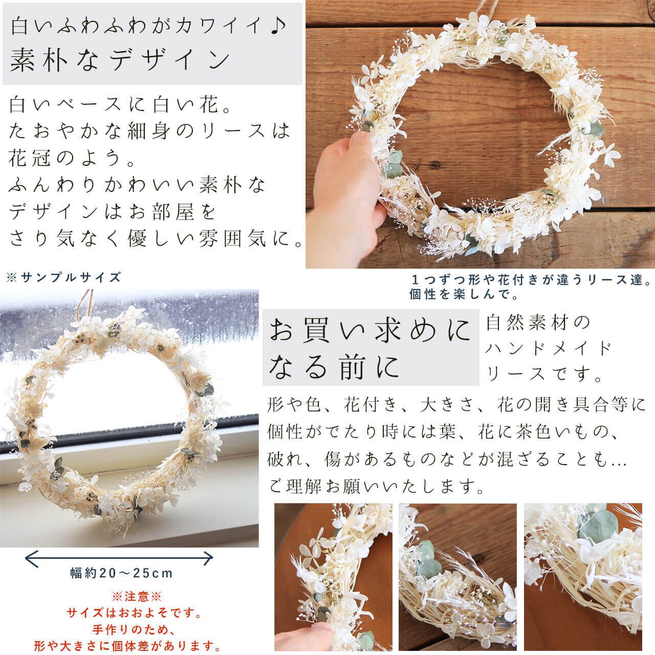 ホワイトリース ＊ パンパスグラスやあじさいデージーなどの白い