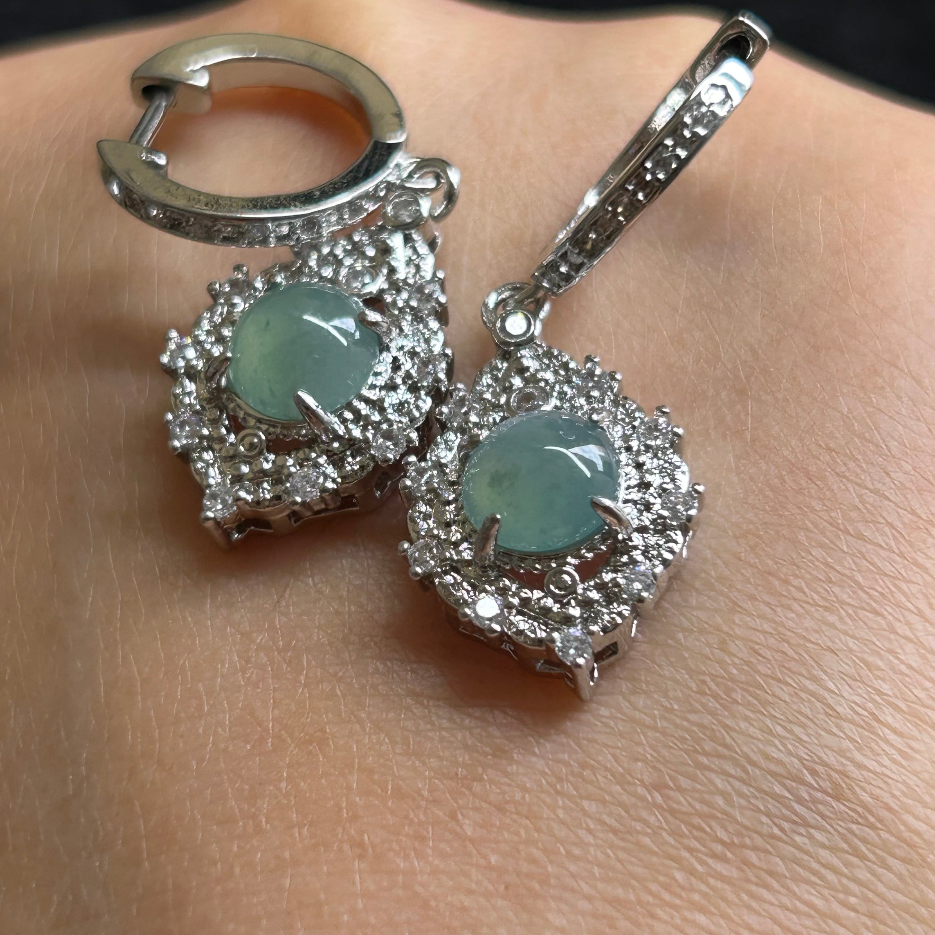 本翡翠氷種満緑シルバー925ピアス