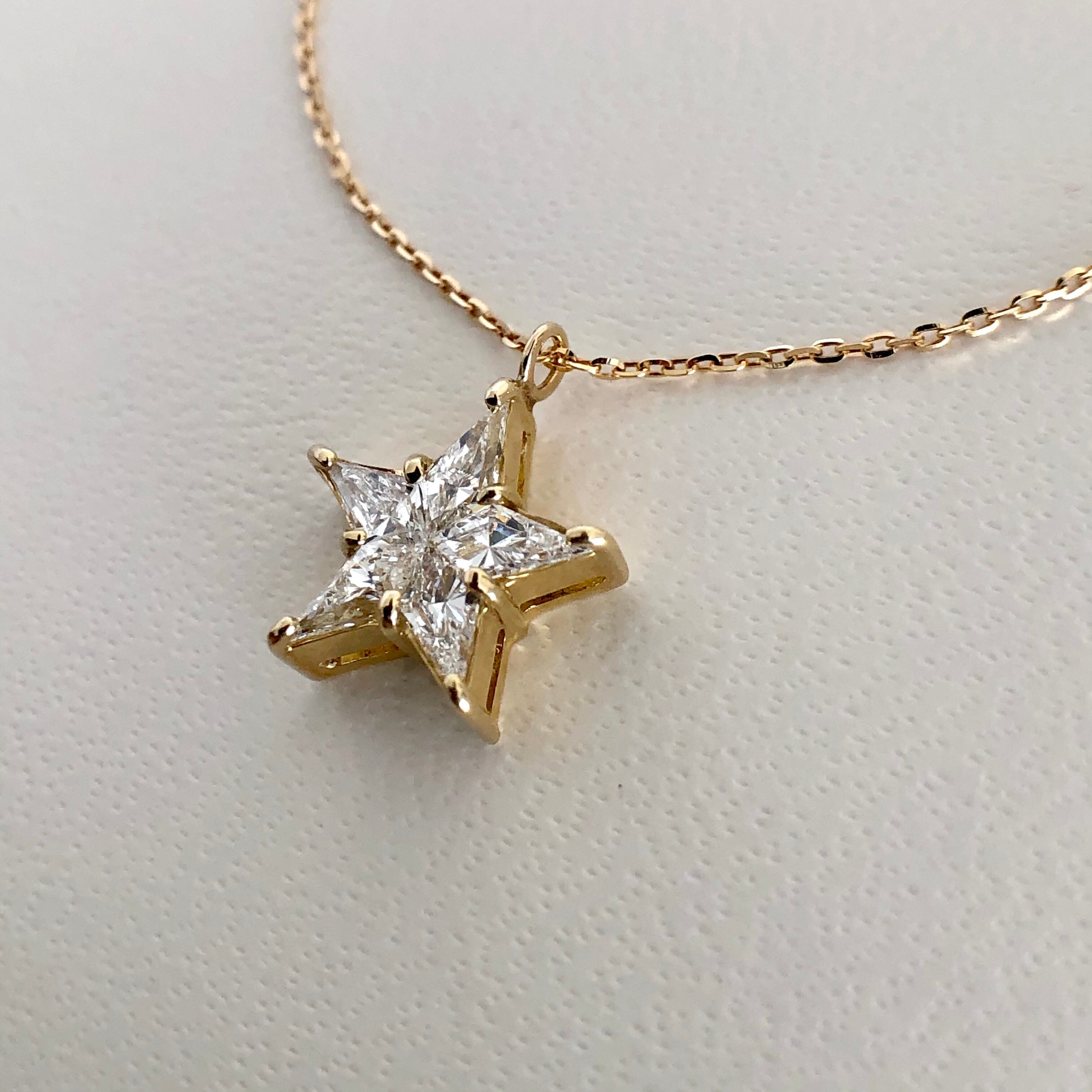 ファイブスター ダイヤモンド ペンダント 0.39ct K18イエローゴールド