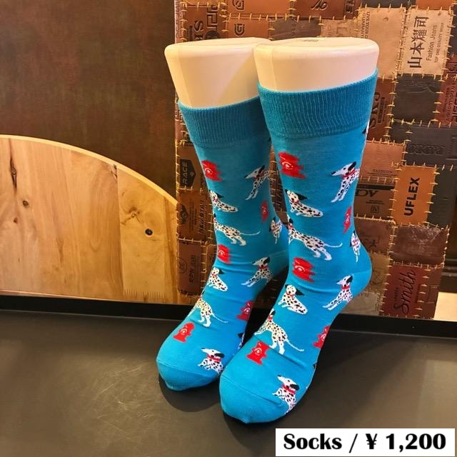 TOPANGA SOCKS Men's Art Socks Dalmatian Blue TOPANGA SOCKS Men's Art Socks Dalmatian Blue