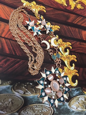 ✞ 太陽と月ラインストーンロングネックレス レース ✞ゴスロリ SM ミリ 甘ロリ クラロリ 和ロリ エレガント 黒ロリ 姫ロリ 華ロリ CC-CC6720983